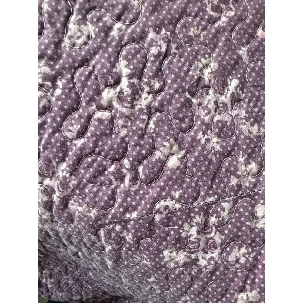 Patch Quilted Cottage Purple Lavender Floral Comforter 86